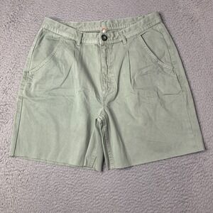 New Free People Anthropology Women's Raw Hem Shorts 32" Waist Sage Green NWOT